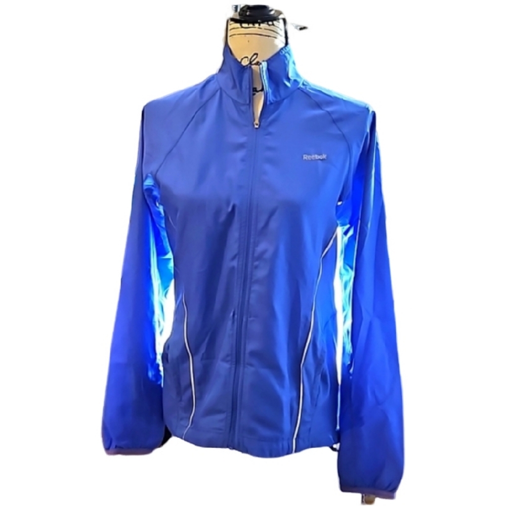 🧥REEBOK women's blue windbreaker size small